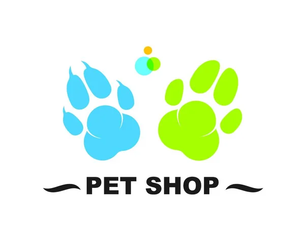 Icono Del Logotipo Pata Plantilla Vector Mascotas — Vector de stock