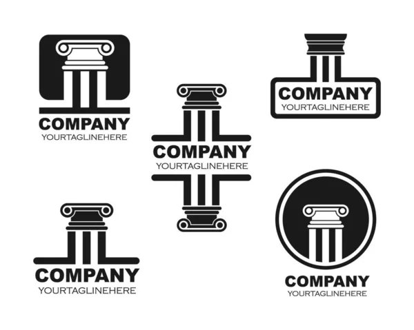Pillar Logo Vector Template Illustration Design — Stock Vector
