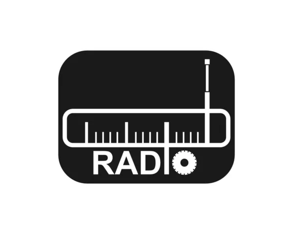 Logo Radiofonico Icona Vettoriale Illustrazione Design — Vettoriale Stock