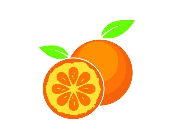 Naranja Fruta Icono Vector Logotipo Ilustración Plantilla — Archivo Imágenes Vectoriales