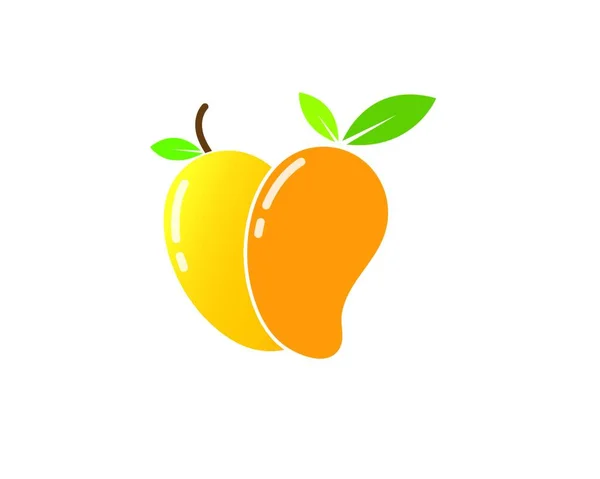 Mango Fruit Vector Illustratie Logo Pictogram — Stockvector
