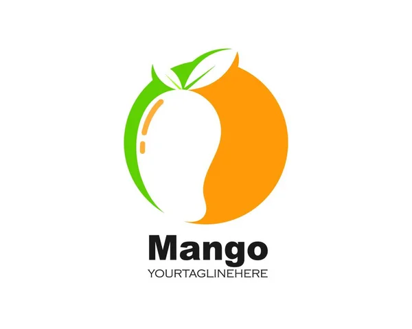 Mango Frukt Vektor Illustration Logotyp Ikon — Stock vektor