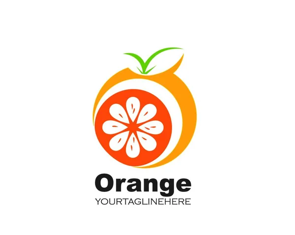 Modèle Illustration Logo Vectoriel Icône Fruit Orange — Image vectorielle