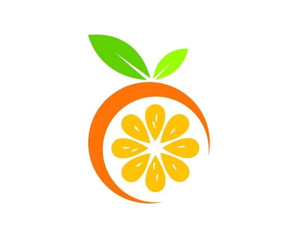Oranžový Plod Ikona Vektor Logo Ilustrace Šablona — Stockový vektor