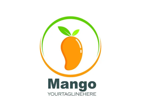 Mango Frukt Vektor Illustration Logotyp Ikon — Stock vektor