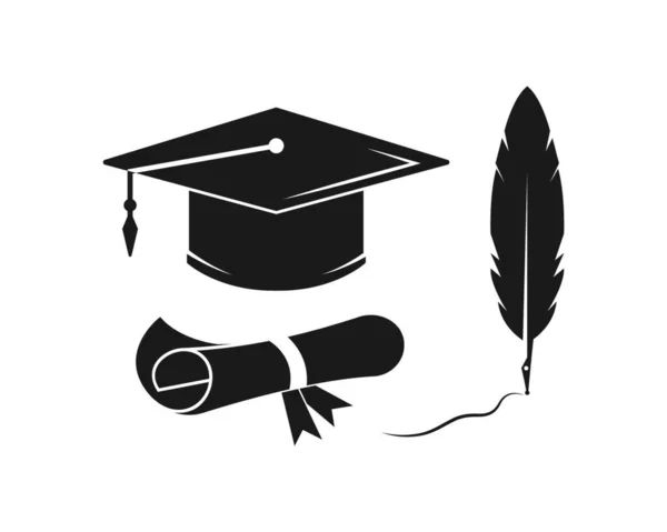 Graduation Cap Diploma Vector Illustration Design Template — ストックベクタ