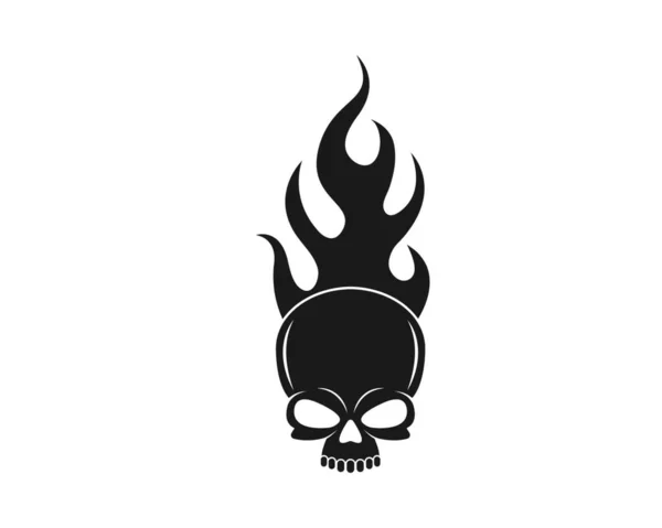 Crânio Osso Logotipo Vetor Ilustração Design — Vetor de Stock