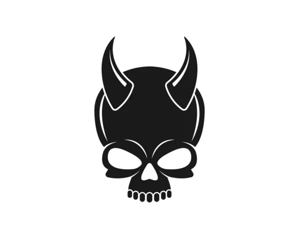 Crânio Osso Logotipo Vetor Ilustração Design —  Vetores de Stock