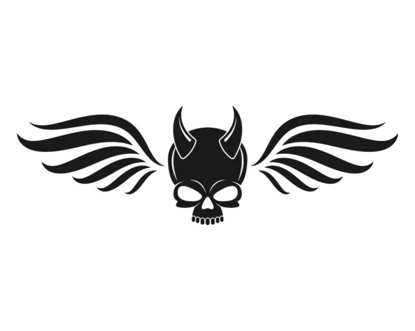 Teschio Osso Logo Vettoriale Illustrazione Design — Vettoriale Stock