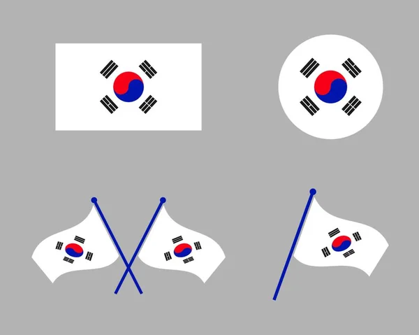 Korean Flag Vector Illustration Design Template — Stock Vector