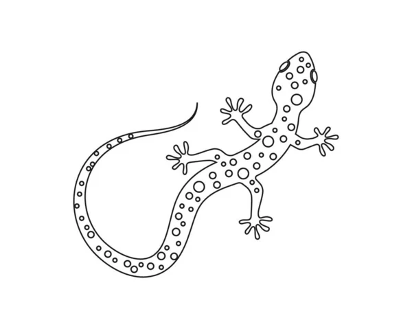 Gecko Logo Vektor Symbol Illustration Vorlage — Stockvektor