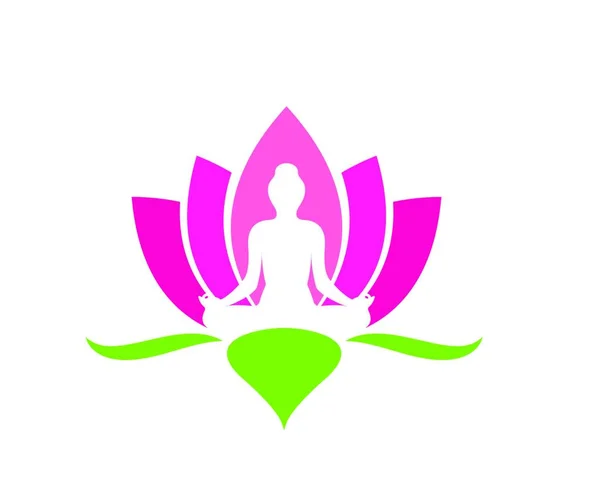 Modèle Logo Méditation Conception Icône Vectorielle — Image vectorielle