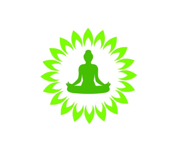 Meditation Logo Template Vector Icon Design — Stock Vector