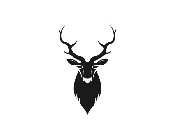 Deer Ilustration Logo Vektör Şablonu — Stok Vektör