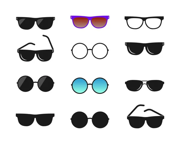 Óculos Sol Logotipo Ícone Vetor Ilustração Design Modelo — Vetor de Stock