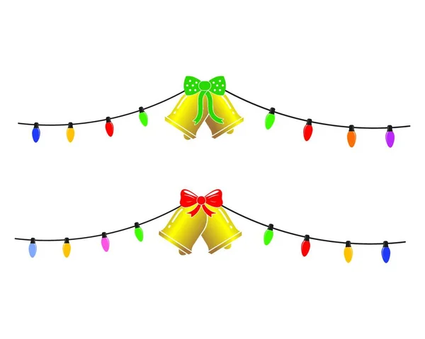 クリスマスベル装飾イラストテンプレートベクトル — ストックベクタ