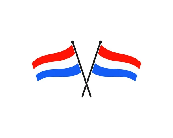 Bandera Holanda Vector Ilustración Diseño Plantilla — Archivo Imágenes Vectoriales