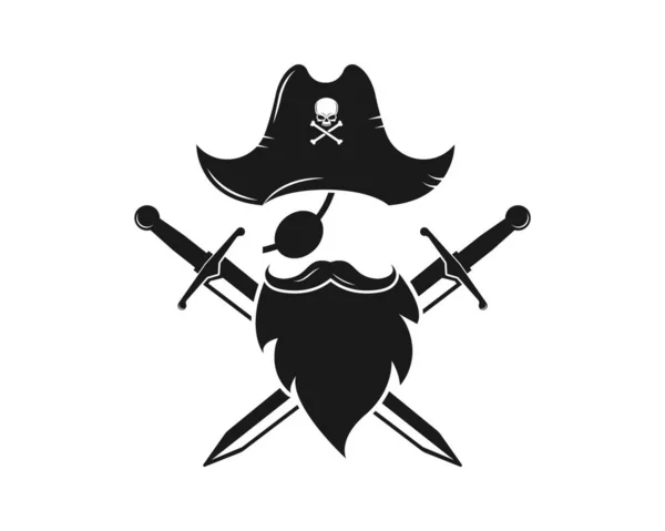 Piraten Vector Pictogram Illustratie Ontwerp Sjabloon — Stockvector