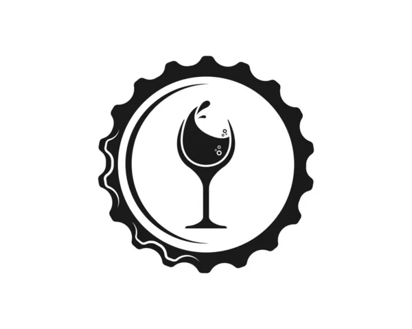 Illustrazione Vettoriale Del Logo Dell Icona Del Cappuccio Della Bottiglia — Vettoriale Stock