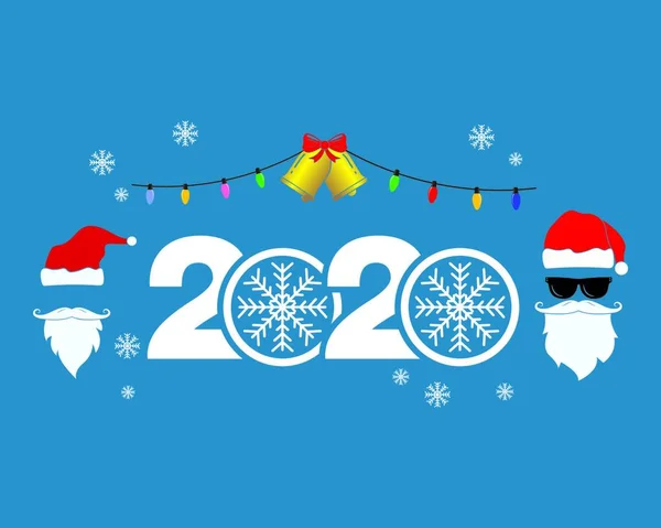 2020 Ano Novo Natal Ícone Conjunto Decoração Vetor Ilustração Design —  Vetores de Stock