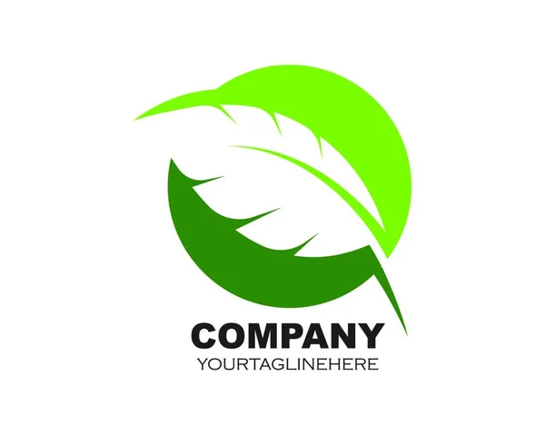 Logos Zielony Liść Ekologia Natura Element Wektor Ikona — Wektor stockowy
