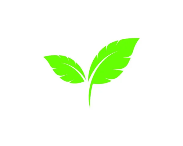 緑の葉の生態系の自然要素のアイコンのロゴ — ストックベクタ