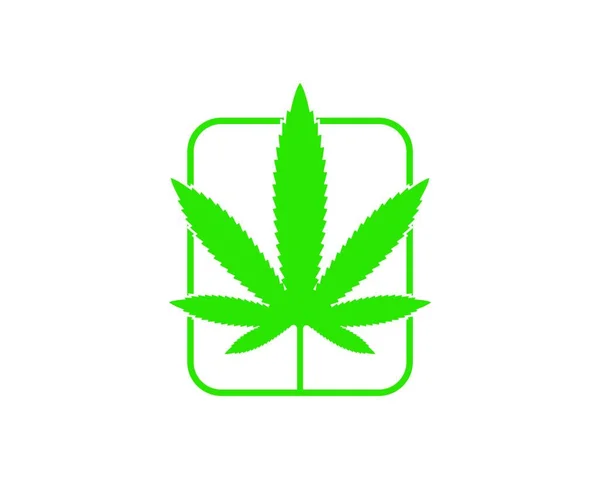 Cannabis Blad Vektor Ikon Illustration Design Mall — Stock vektor