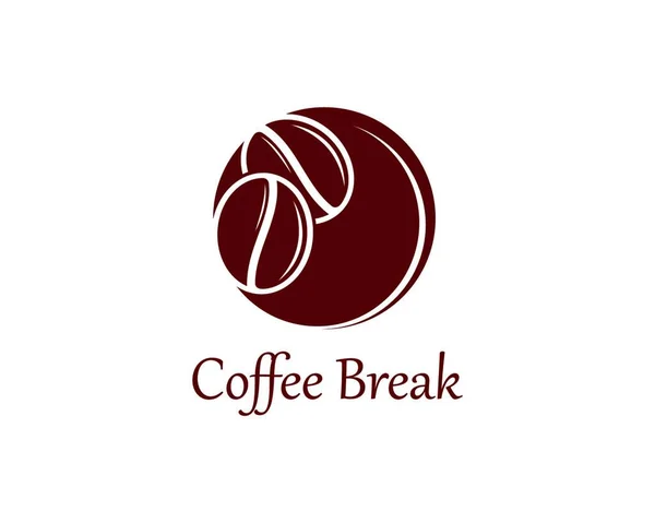 Kahve Çekirdekleri Logo Şablon Ikonu Tasarımı — Stok Vektör