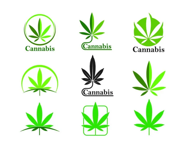 Cannabis Leaf Vector Icon Illustration Design Template — Stock Vector