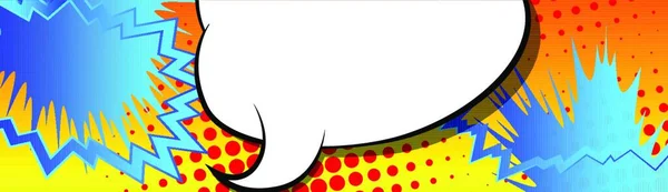 Komiks Styl Abstrakcyjny Baner Pustą Bańką Mowy Kreskówka Projekt Kolorowe — Wektor stockowy