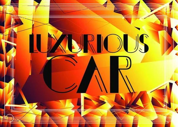 Texto Carro Luxo Art Deco Cartão Decorativo Sinal Com Letras —  Vetores de Stock