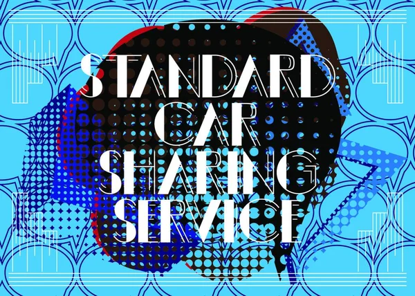 Retro Standard Car Sharing Service Texto Cartão Decorativo Sinal Com —  Vetores de Stock