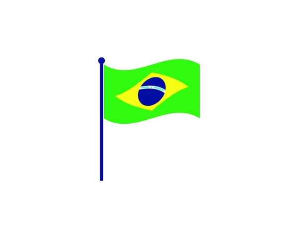 Brasiliansk Flagga Vektor Illustration Ikon Design — Stock vektor