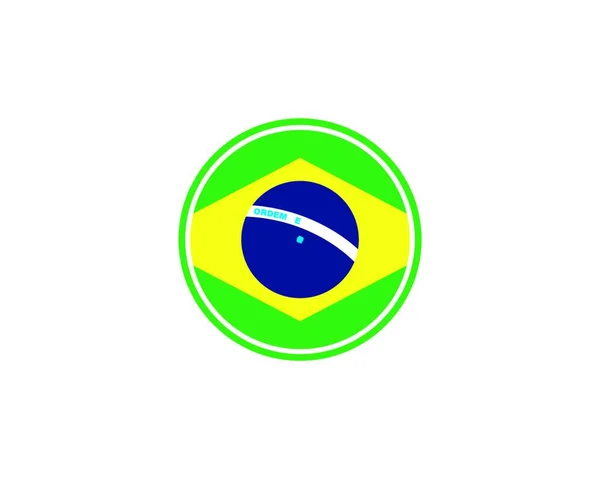 Brazil Vlag Vector Illustratie Pictogram Ontwerp — Stockvector