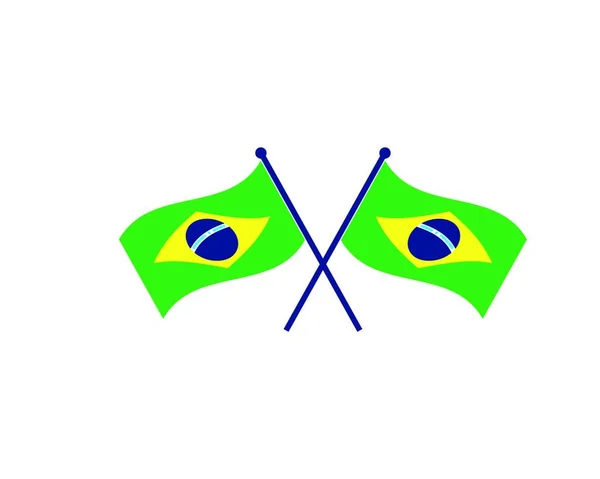 Brasilianische Flagge Vektor Illustration Symbol Design — Stockvektor