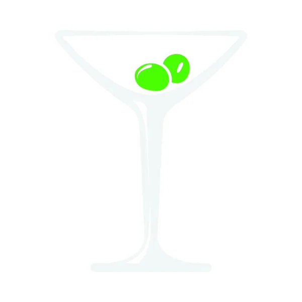 Icône Verre Cocktail Illustration Dessin Animé Martini Tequila Icônes Vectorielles — Image vectorielle