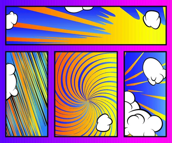 Fondo Estilo Página Cómic Plantilla Banner Ilustración Vectorial Colorida Arte — Vector de stock