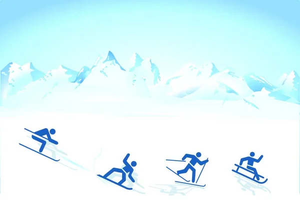 Snowboarder Esquiando Cuesta Abajo Ilustración Vectorial — Vector de stock