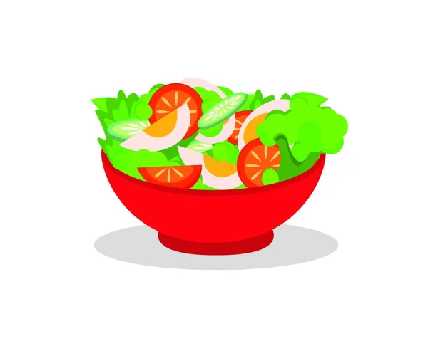 Egy Tál Zöldség Saláta — Stock Vector
