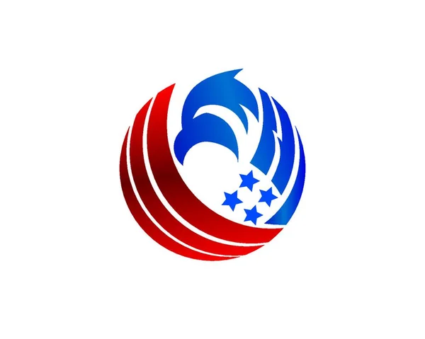Águia Americana Com Bandeira Dia Independência América — Vetor de Stock