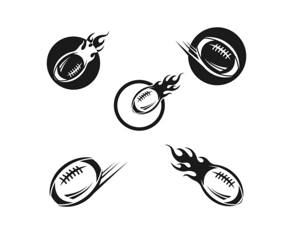 Rugby Ball Icon Vector Illustration Design Template — Stock Vector