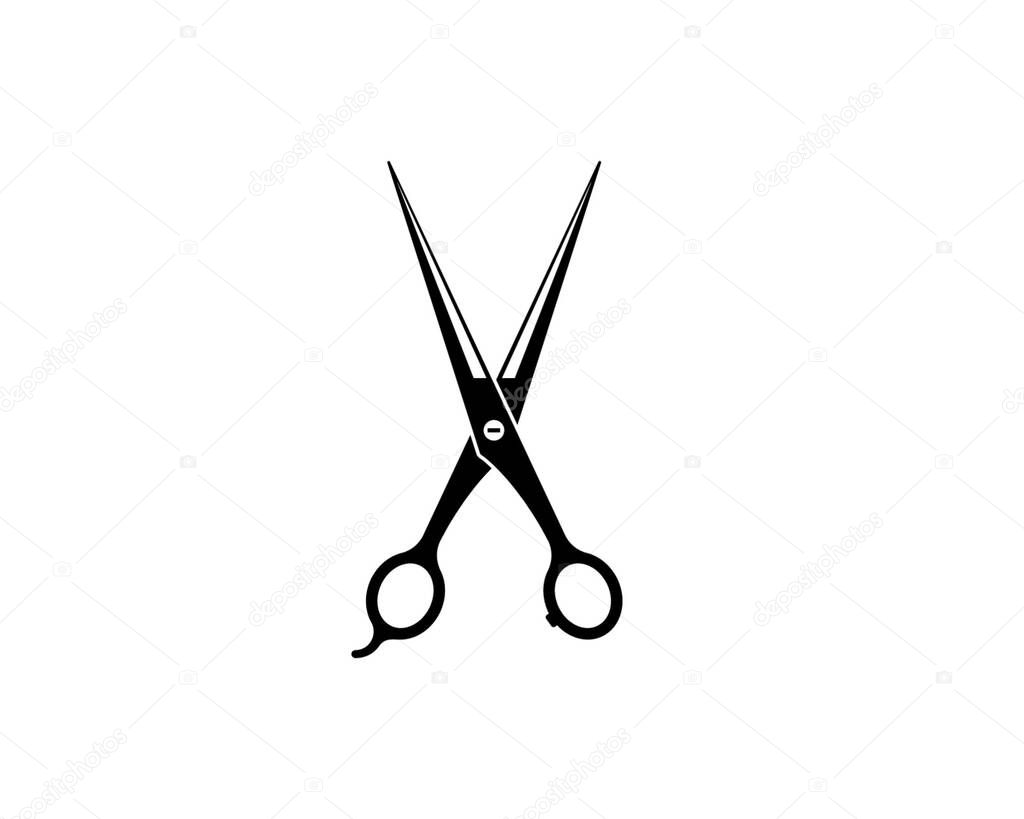Scissor icon logo vector illustration template