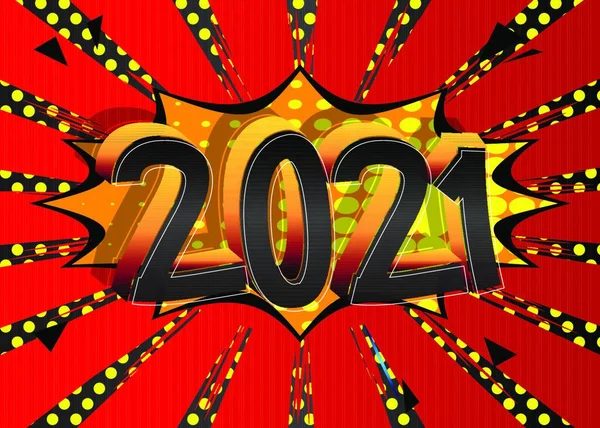 만화책 2021 배경의 2021 로고의 — 스톡 벡터