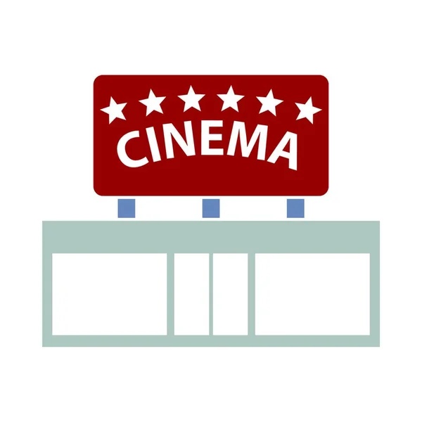 Cinema Entree Ikoon Vlakke Kleur Ontwerp Vector Illustratie — Stockvector