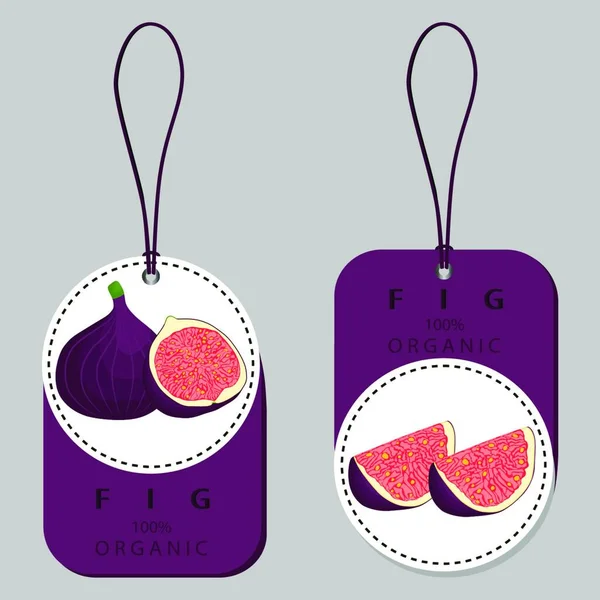 Ícone Vetor Logotipo Ilustração Para Frutas Maduras Figo Roxo Inteiro — Vetor de Stock