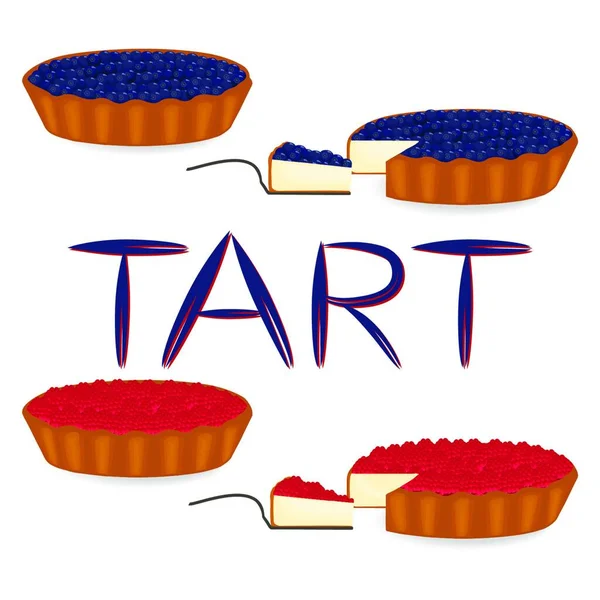 Vector Pictogram Illustratie Logo Voor Hele Berry Taart Taart Segment — Stockvector