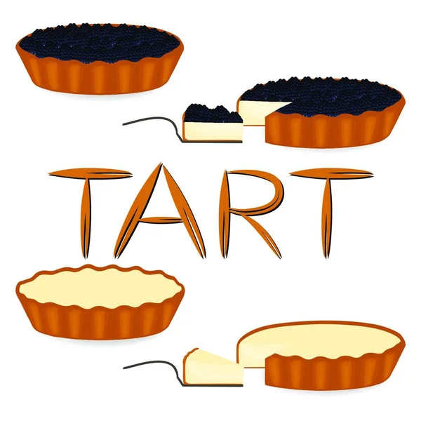 Vector Pictogram Illustratie Logo Voor Hele Berry Taart Taart Segment — Stockvector