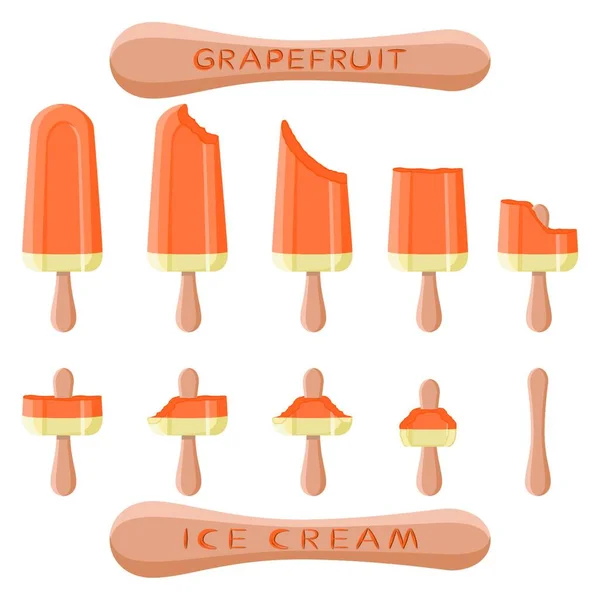 아이스크림 막대기에 달콤한 차가운 아이스크림 냉동된 디저트 이루어져 아이스크림 패턴입니다 — 스톡 벡터