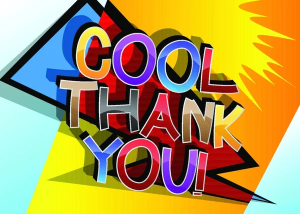 Cool Thank You Comic Estilo Livro Cartoon Words Abstract Comics — Vetor de Stock