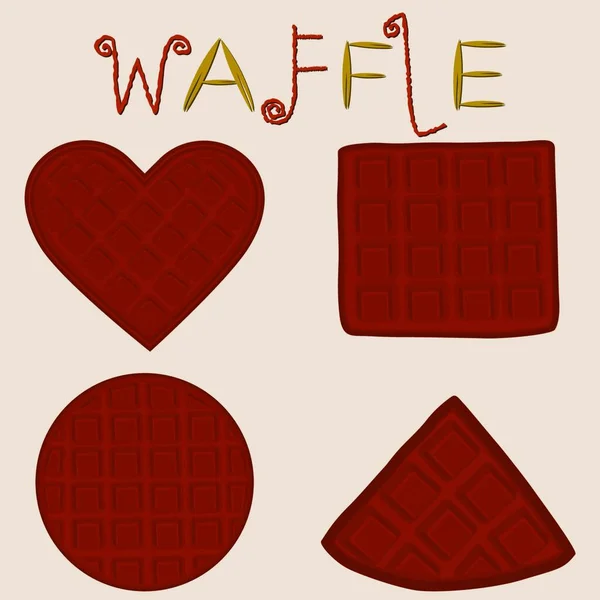 Logotipo Ilustração Ícone Vetor Para Definir Vários Waffles Doces Padrão — Vetor de Stock